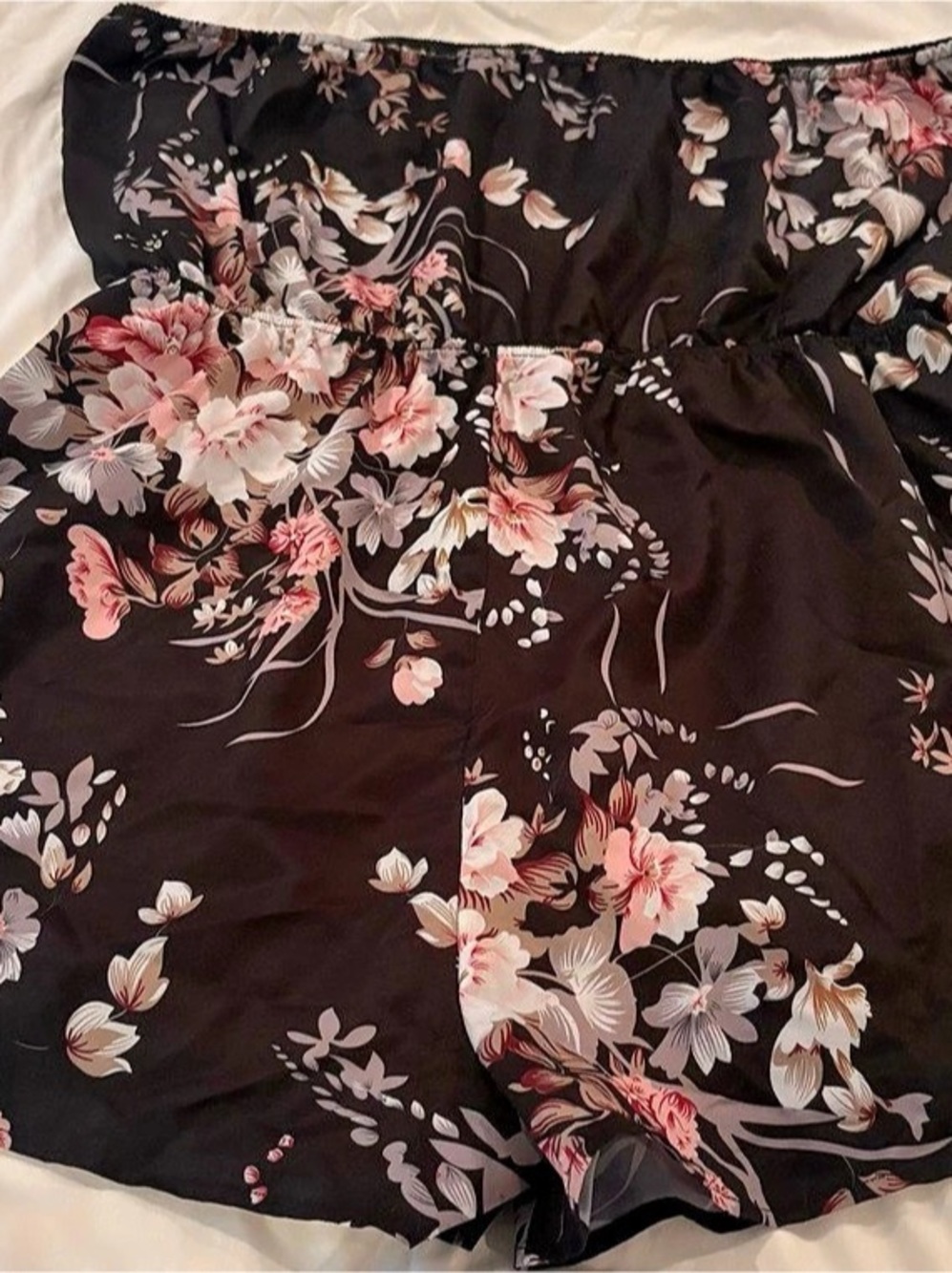 Floral Romper in Black & Pink Like New